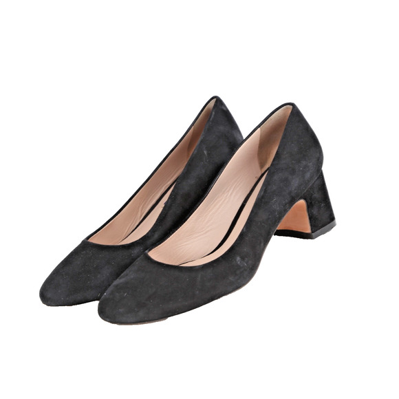 STUART WEITZMAN Maeve Black Suede Block Pumps Heels Size 6 - Picture 1 of 10
